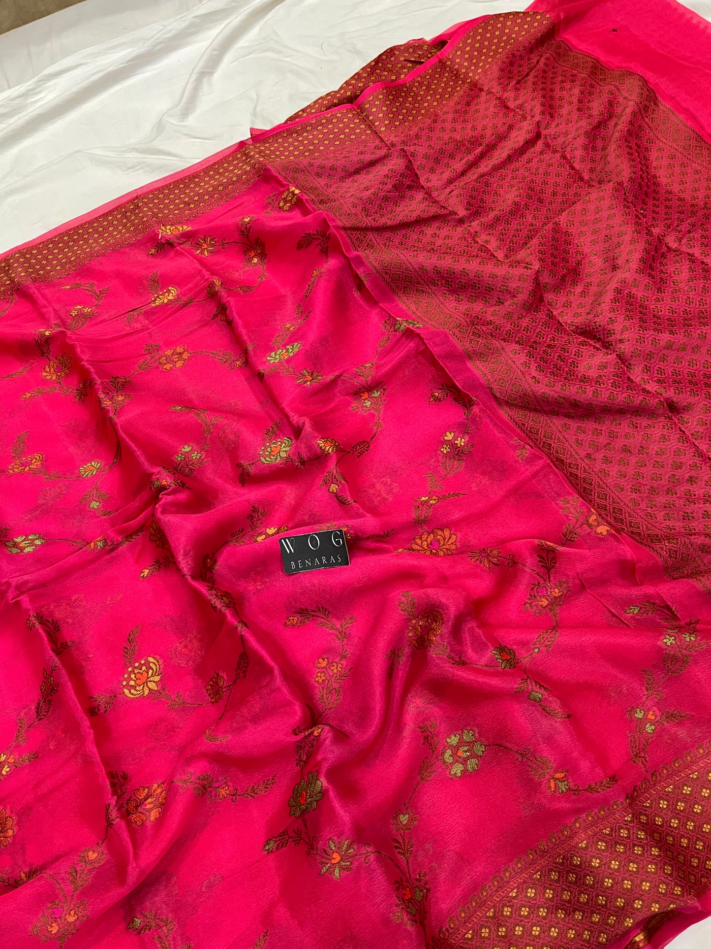 Pure Crep Meenakari Jall In Gazari