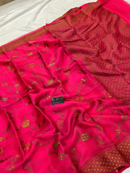 Pure Crep Meenakari Jall In Gazari