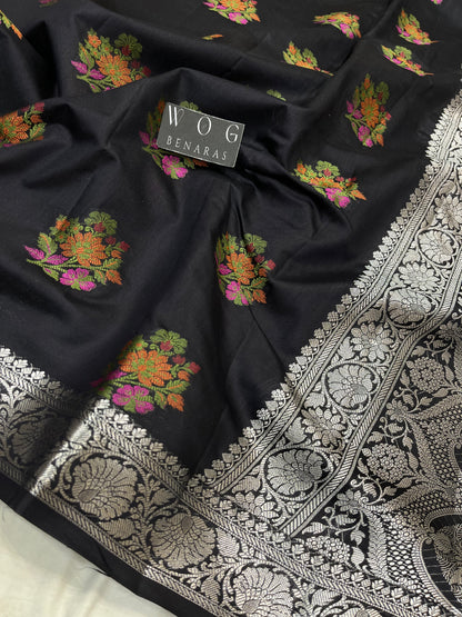 Pure Chiniya Pashmina Buta in Black