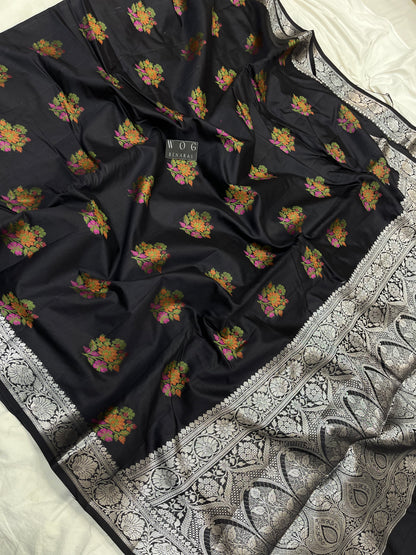 Pure Chiniya Pashmina Buta in Black