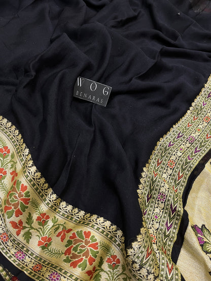 Pure Crep Silk In Black