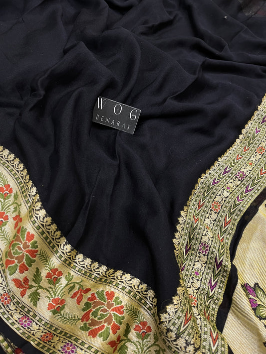 Pure Crep Silk In Black