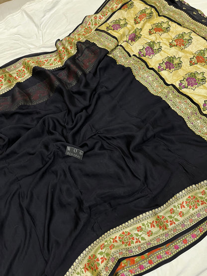 Pure Crep Silk In Black