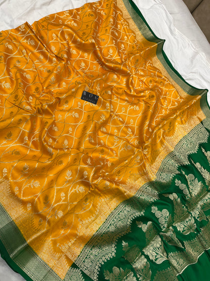 Pure Chiniya Ghatchola In Gold and Green