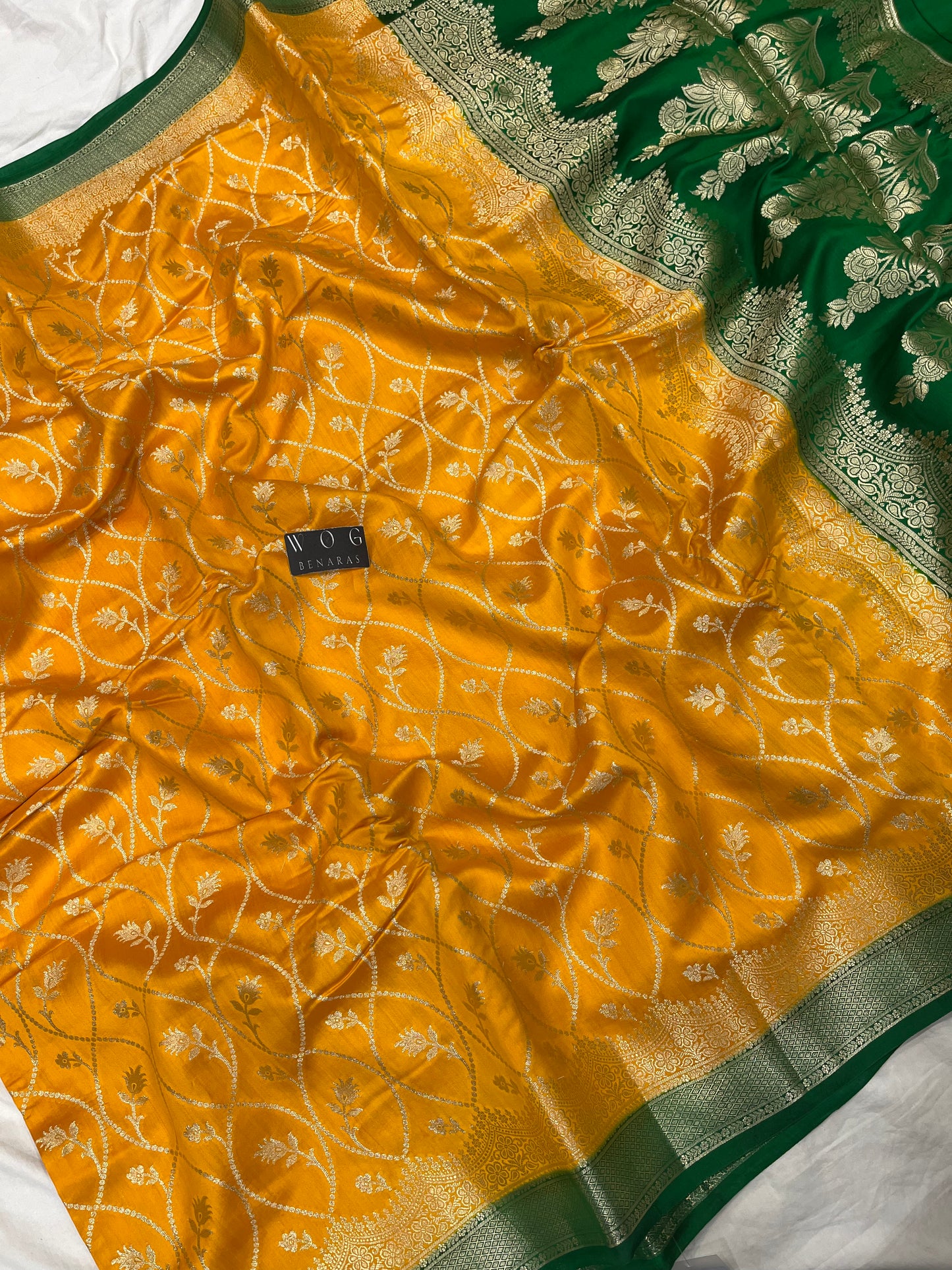 Pure Chiniya Ghatchola In Gold and Green