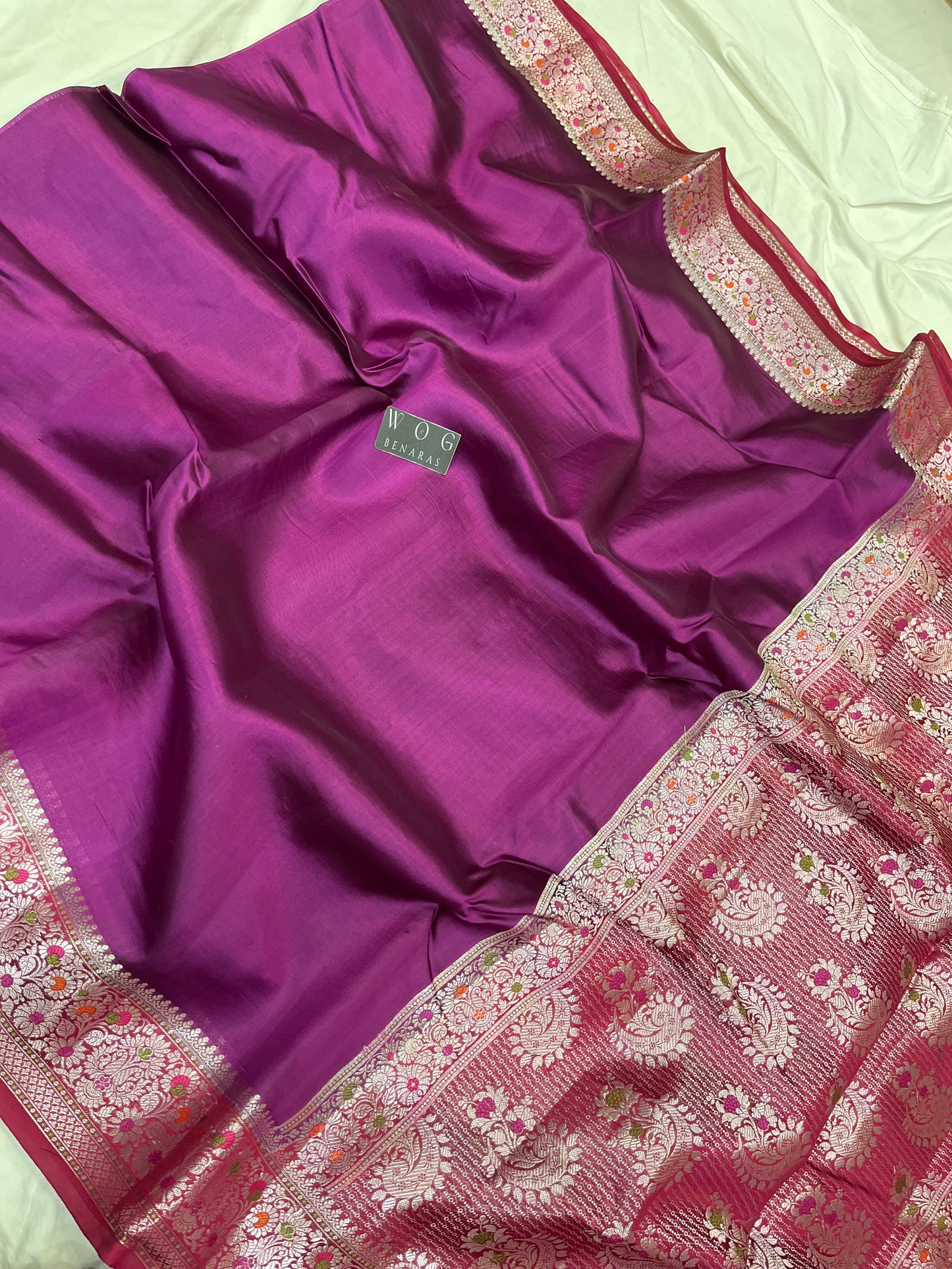 Pure Dupiyan Silk In Mergenta colour