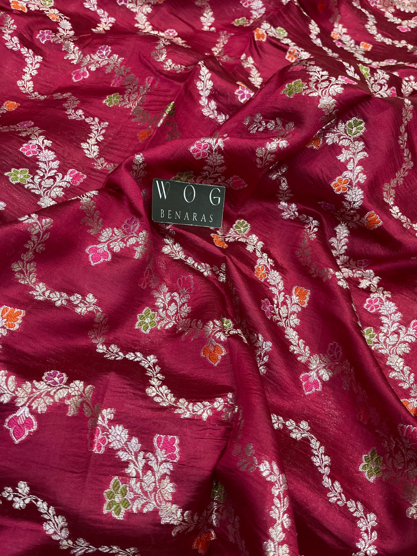 Pure Dupiyan Silk In Mergenta colour