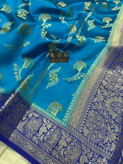 Pure Dupiyan Meenakari Buta In Blue