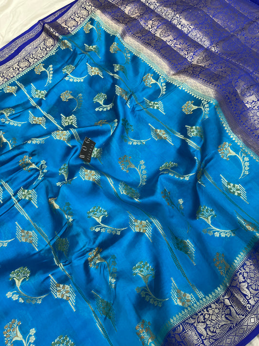 Pure Dupiyan Meenakari Buta In Blue