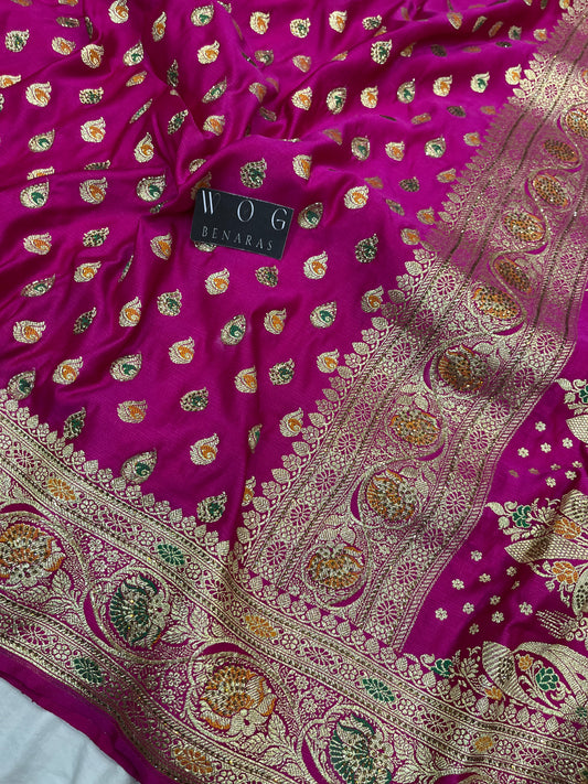 A Bridal Rani Banarasi Meenakari Buti with Handwork