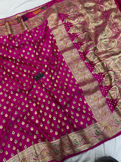 A Bridal Rani Banarasi Meenakari Buti with Handwork