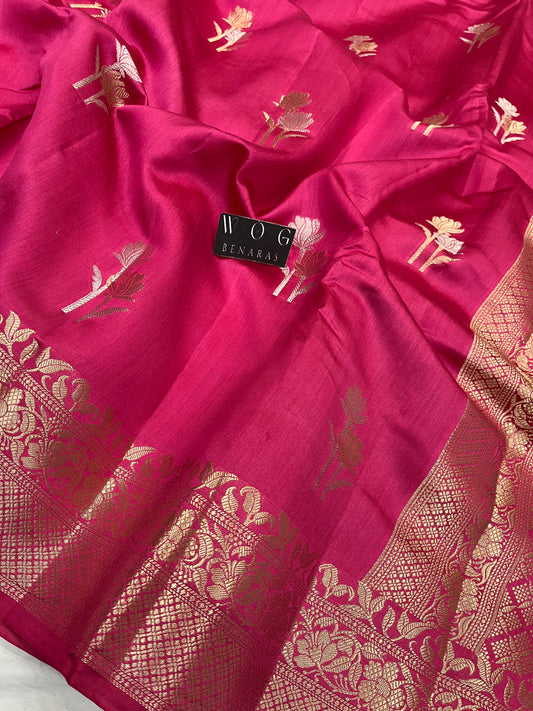 Pure Chiniya Silk Gazari Pink