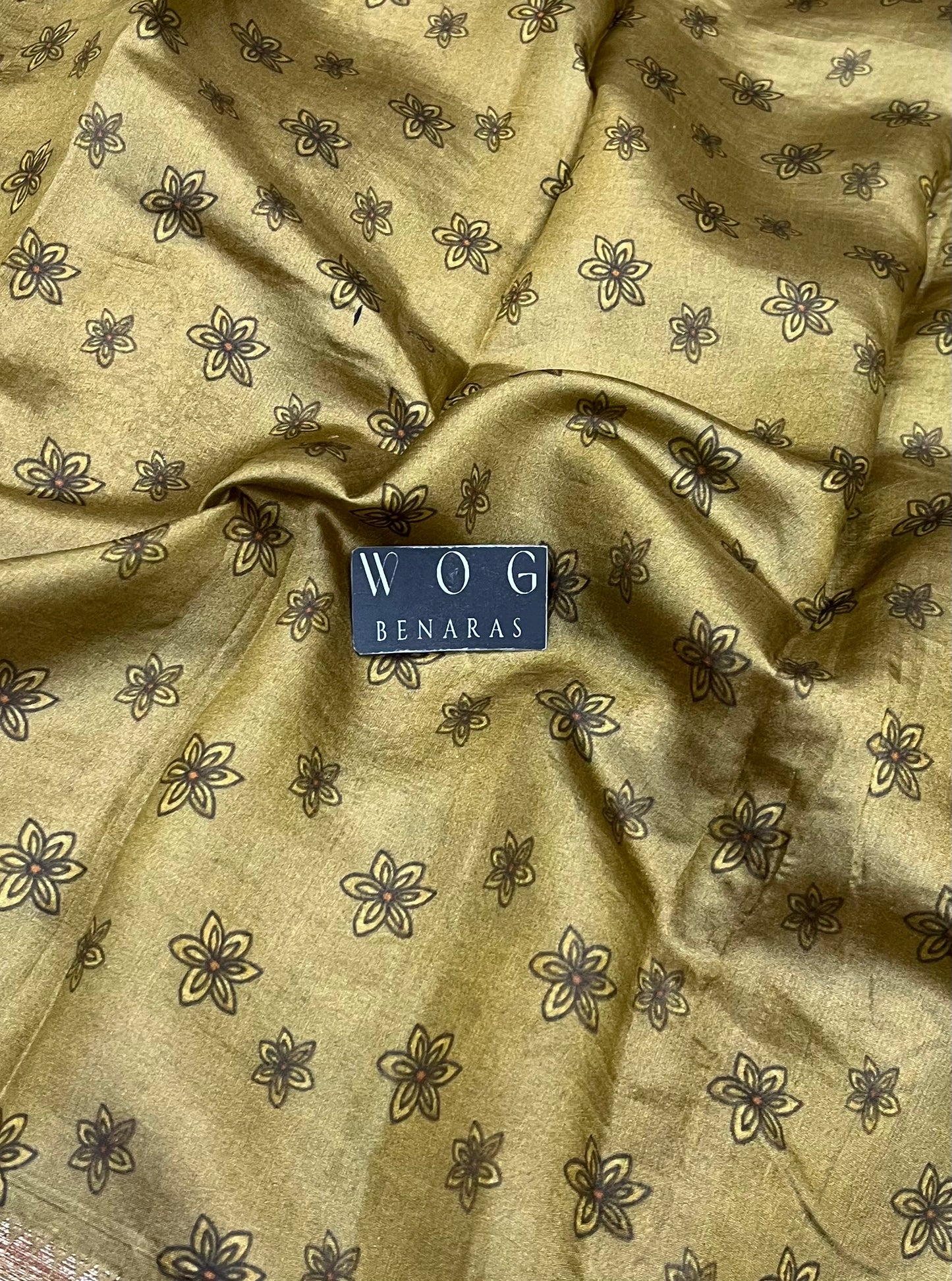 Pure Dupiyan Kalamkari In Mustard