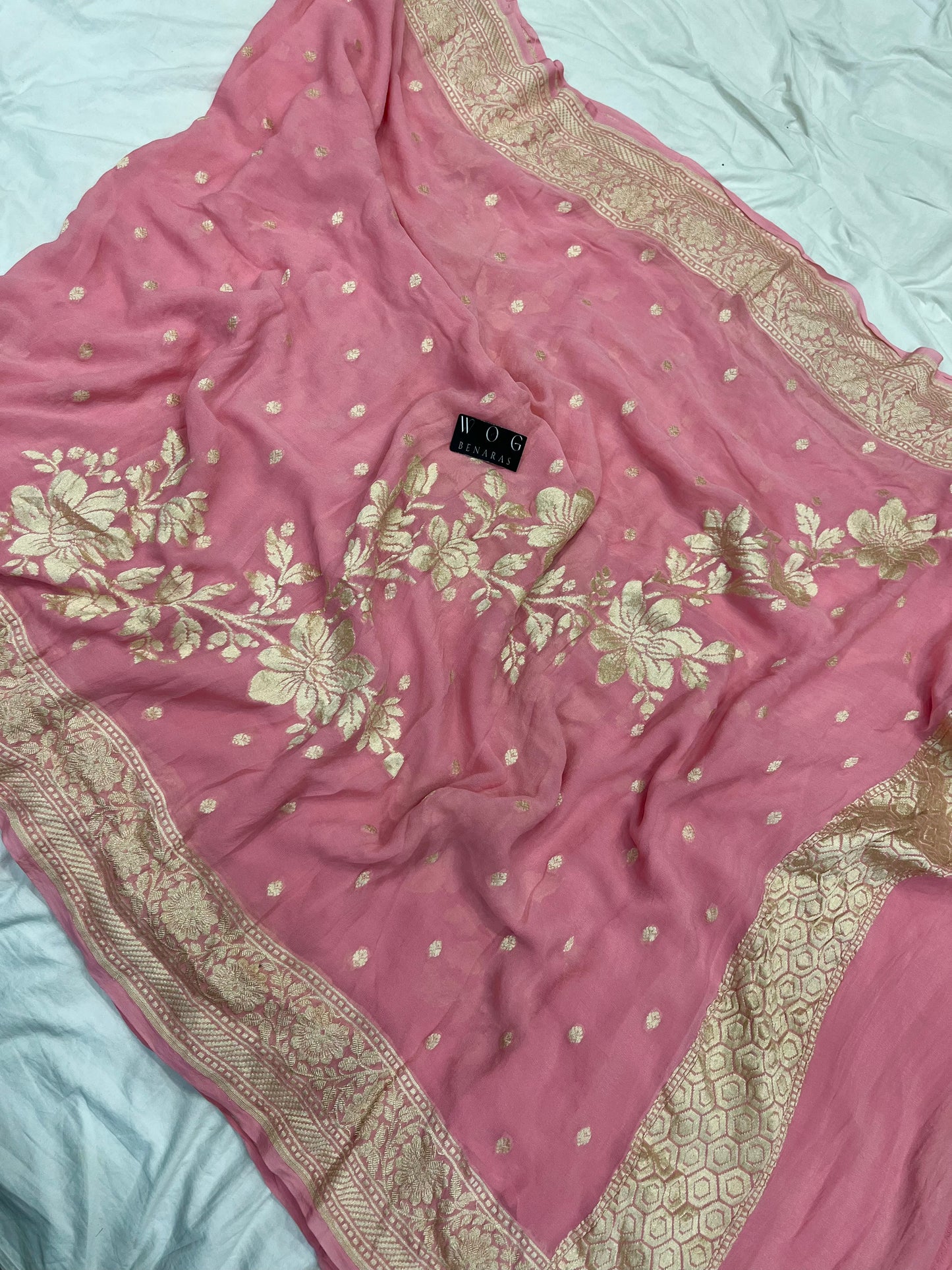 Pure Khaddi Georgette In Pink