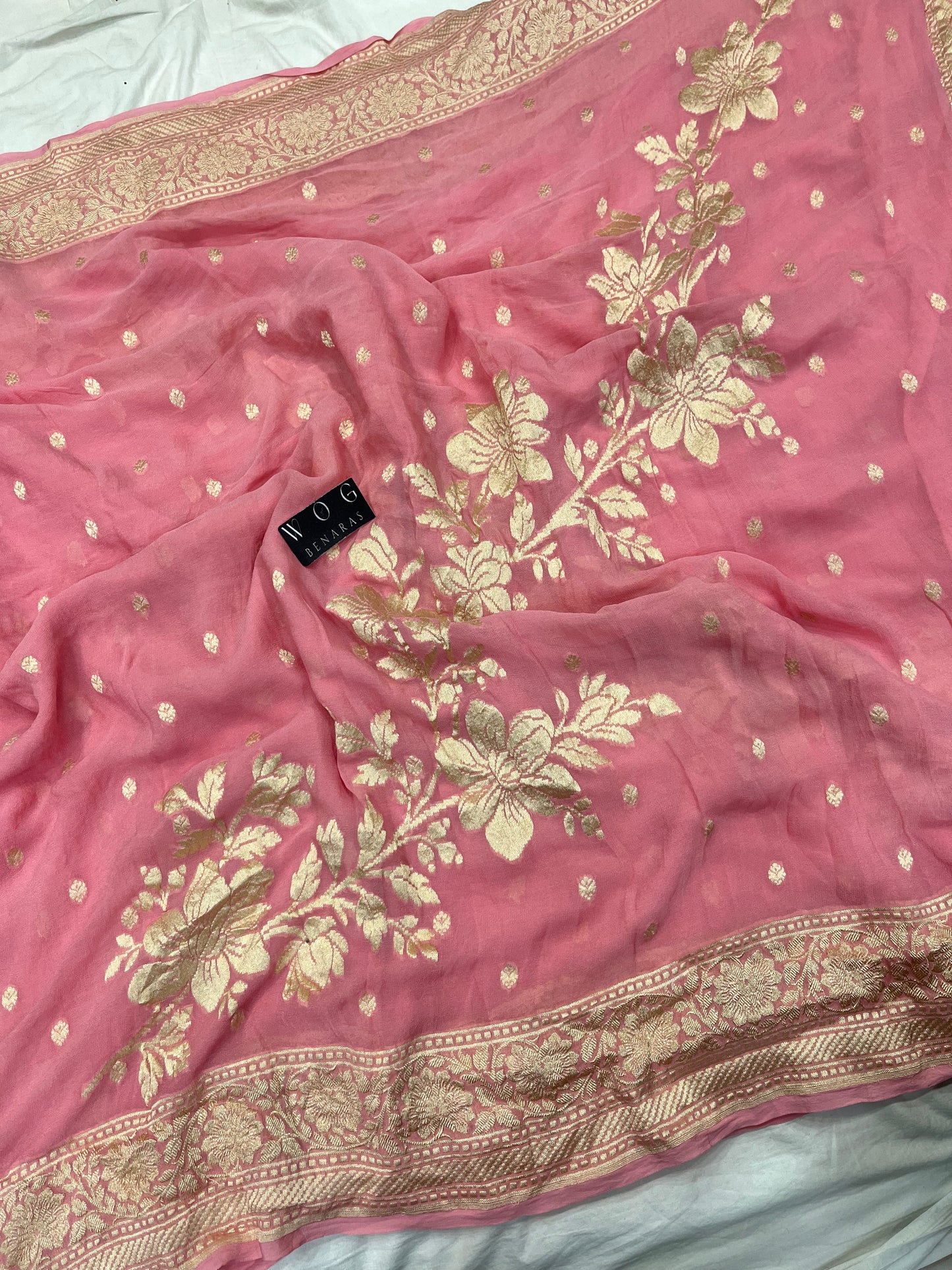 Pure Khaddi Georgette In Pink