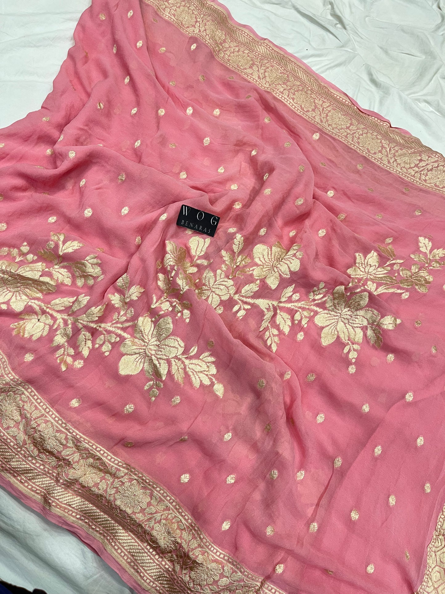 Pure Khaddi Georgette In Pink