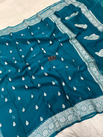 Pure Khaddi Chiffon In Blue