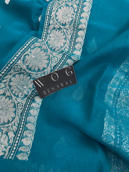 Pure Khaddi Chiffon In Blue