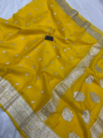 Pure Khaddi Chiffon In Gold