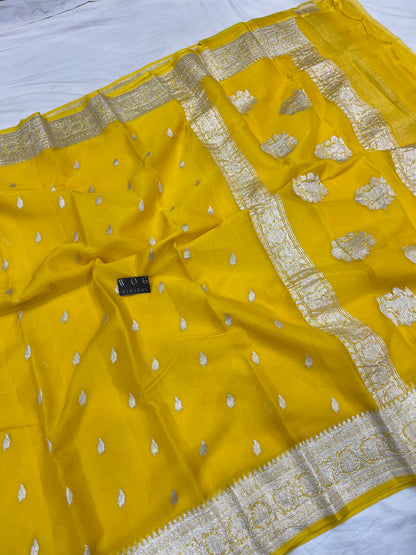 Pure Khaddi Chiffon In Gold