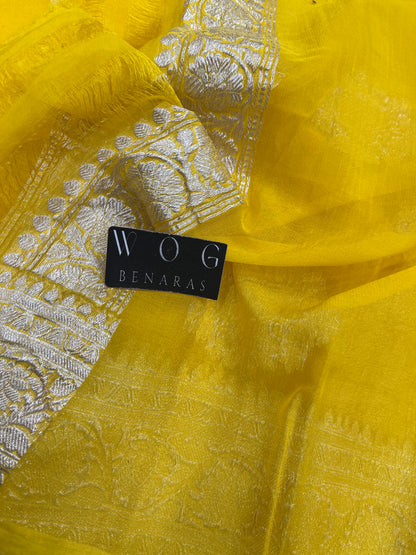 Pure Khaddi Chiffon In Gold