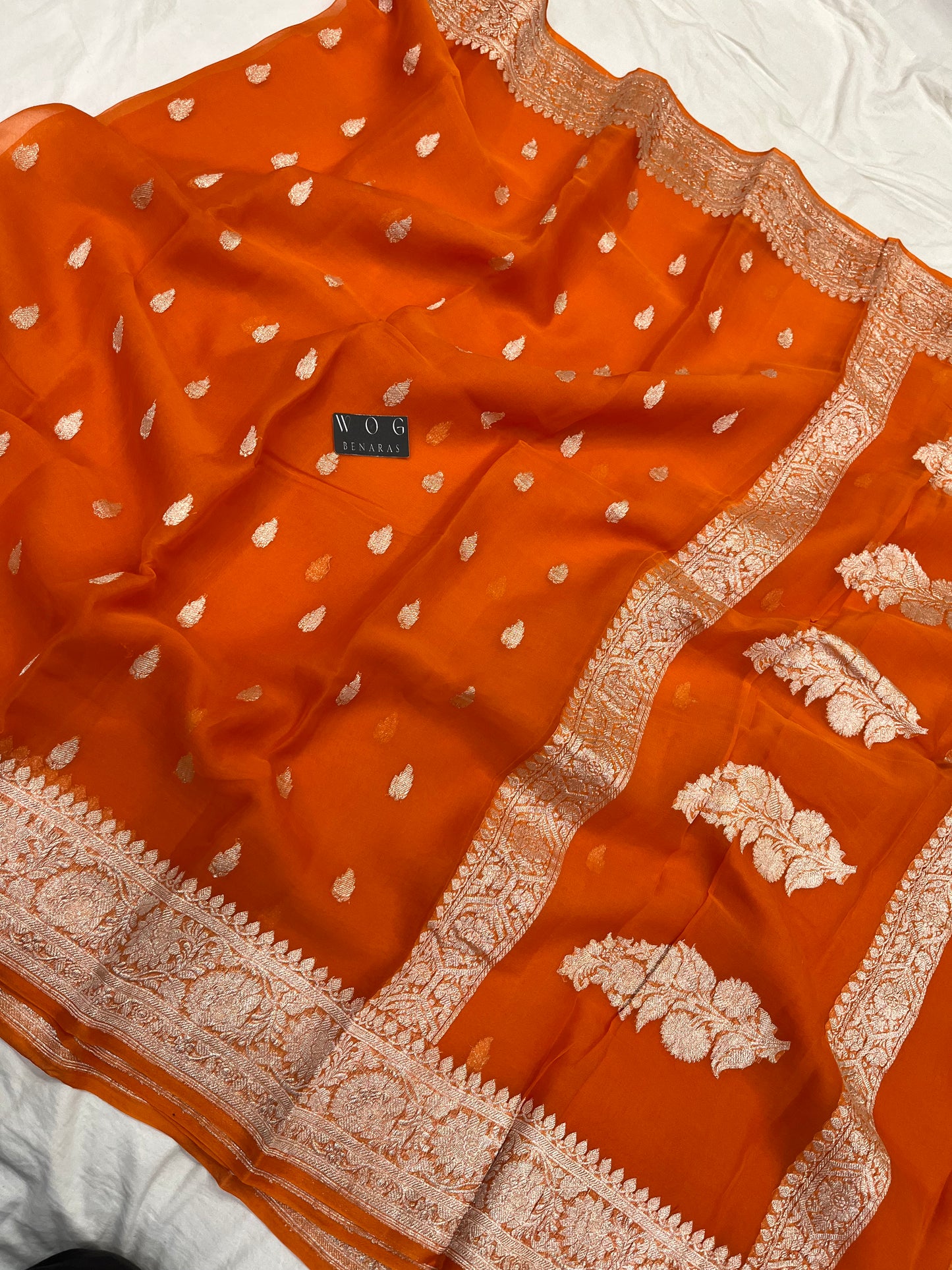 Pure Khaddi Chiffon in Fanta