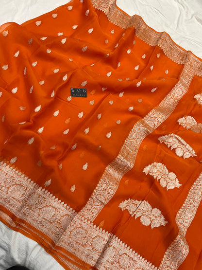 Pure Khaddi Chiffon in Fanta