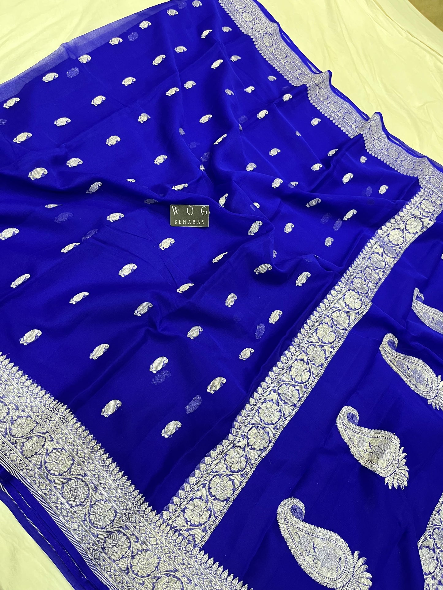 Pure Khaddi Chiffon In Royal Blue
