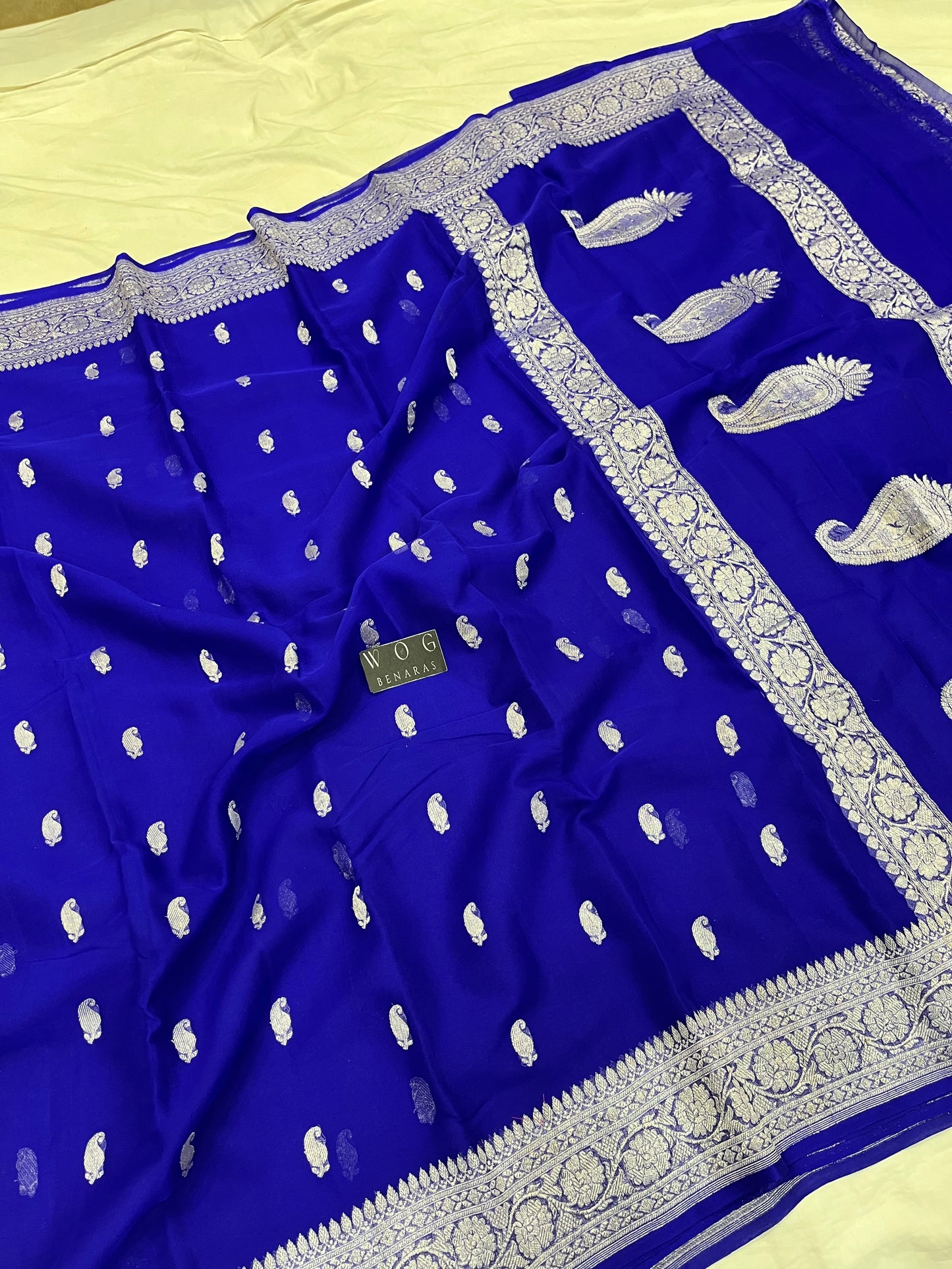 Pure Khaddi Chiffon In Royal Blue