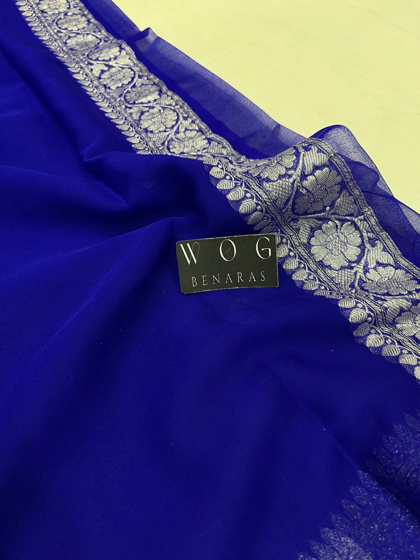 Pure Khaddi Chiffon In Royal Blue