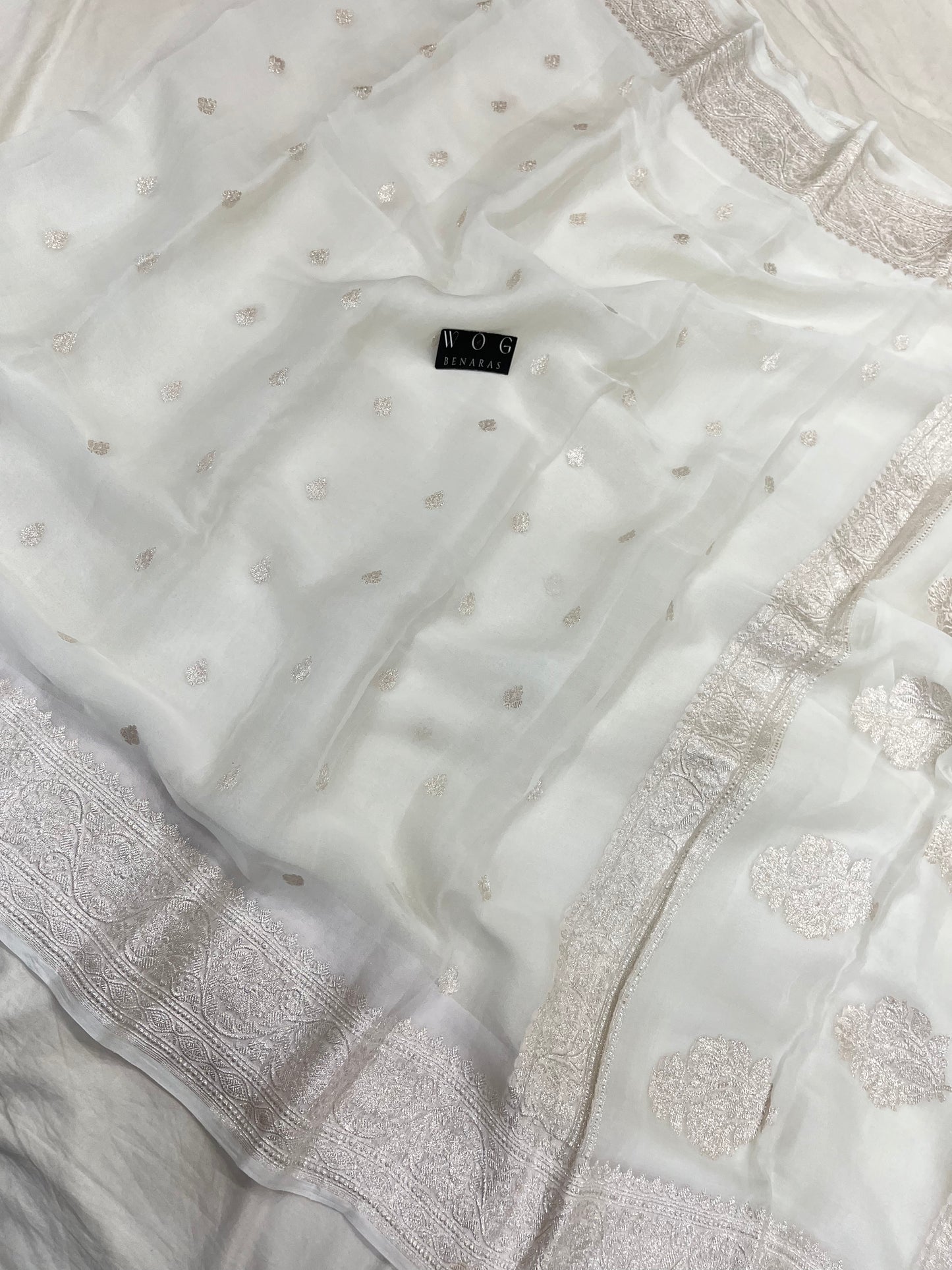 Pure Khaddi Chiffon In White