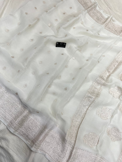 Pure Khaddi Chiffon In White