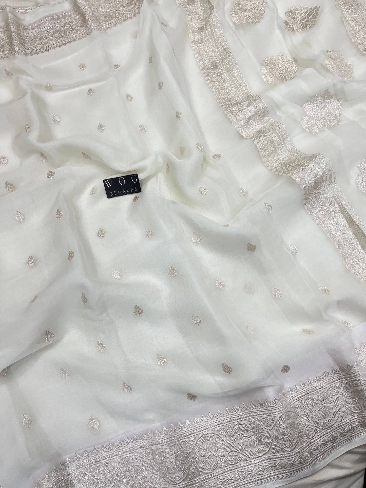 Pure Khaddi Chiffon In White