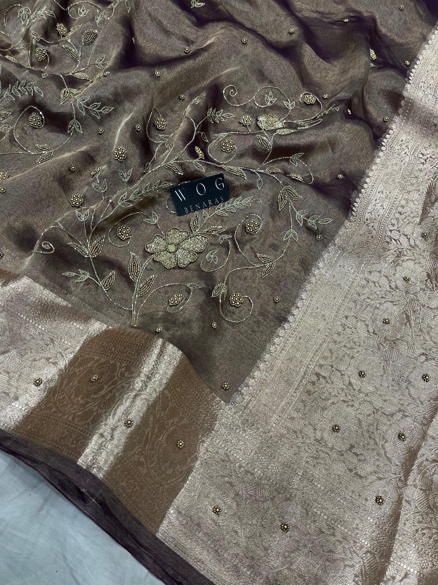 Pure Tissue Silk With Handwork