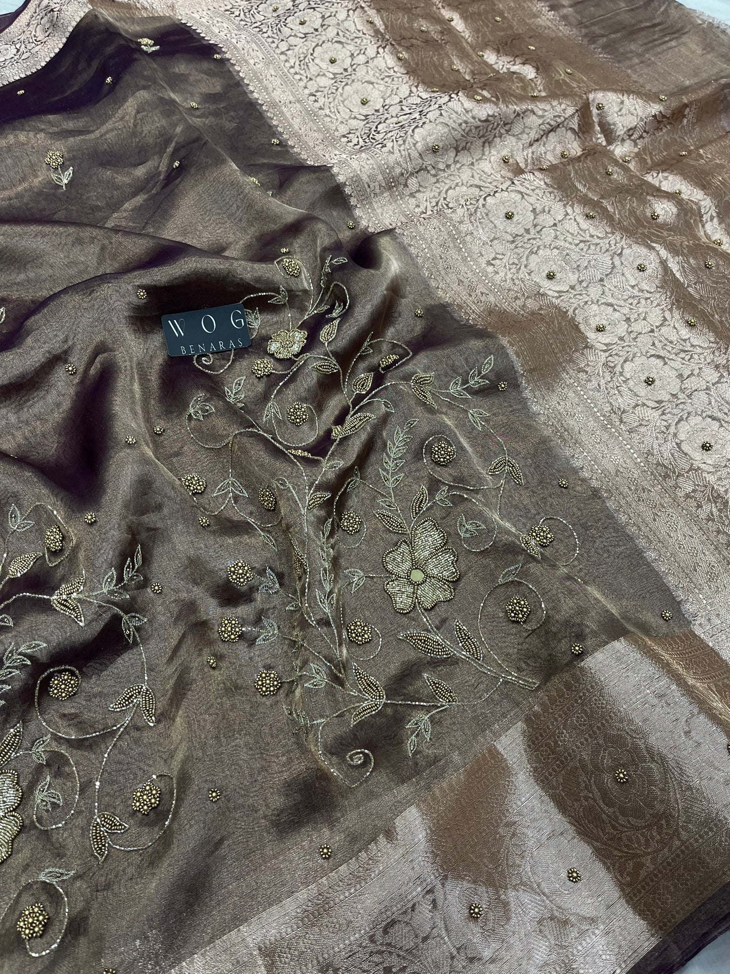 Pure Tissue Silk With Handwork