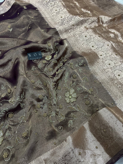 Pure Tissue Silk With Handwork