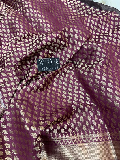 DEEP WINE PURE CHINIYA SILK SAREE